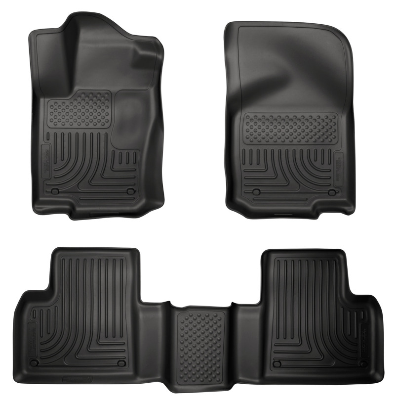 Mercedes-Benz M-Class Floor Liners - Front + Rear - Husky Liners - WeatherBeater Combo - Black - 2012